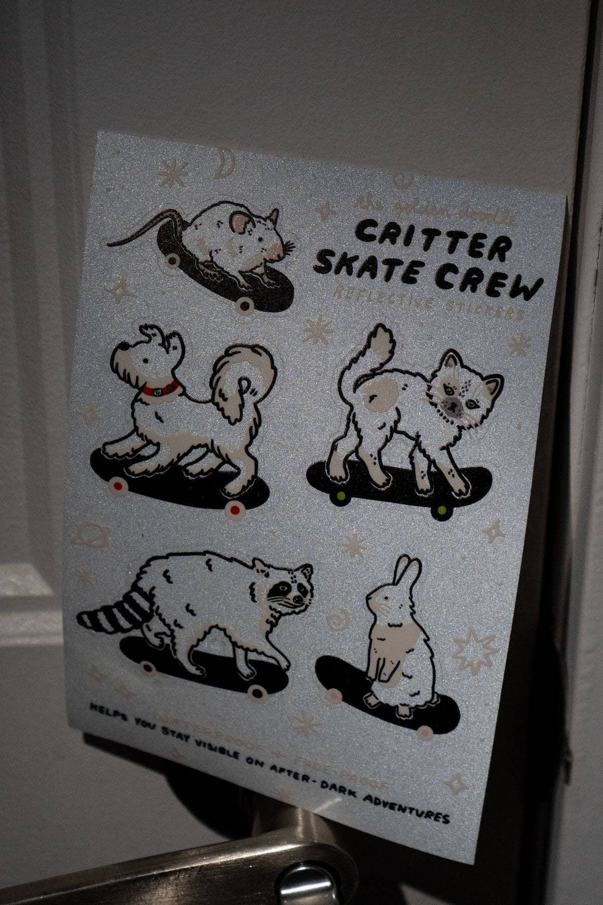 Stay Home Club • Critter Skate Crew | Reflective Sticker Sheet, Great for Kids