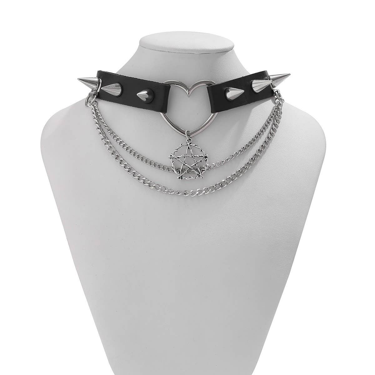 Pentagram Spiky Choker
