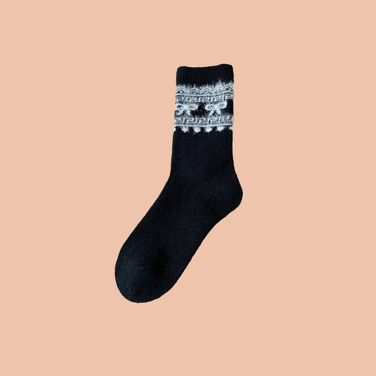 Warm Mid-Calf Socks with Cute Bow