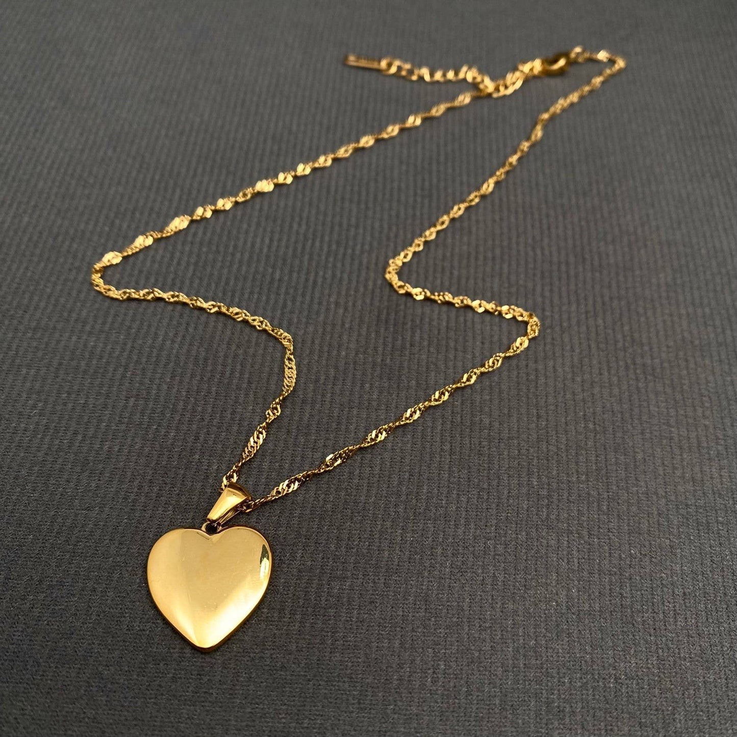Enamel Cherry Heart Charm Necklace, 18K Gold Plated