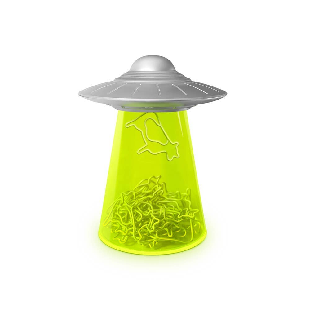 Fred & Friends • UFO Paperclip Dispenser, Cow Paper Clips
