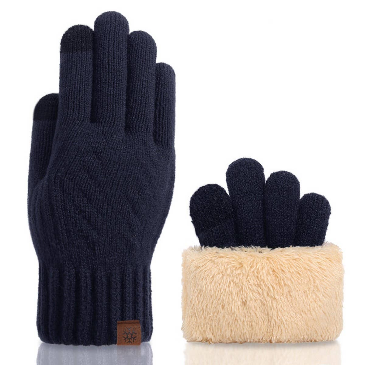 Knitted Thickened Fleece Touch Screen Gloves