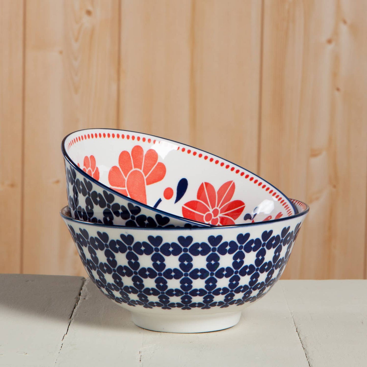 Navy Bird Stamped Bowl 6 inch