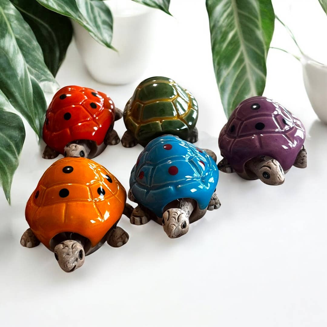 Moving Ceramic Handmade Clay Turtle Figurine