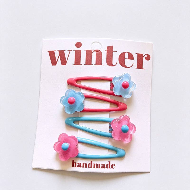 Resin Flower Mini Hair Clips