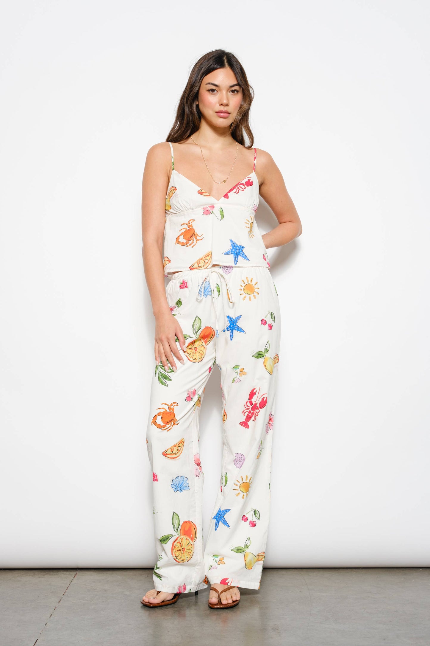 EXCLUSIVE SUMMER PRINT DRAWSTRING PANTS