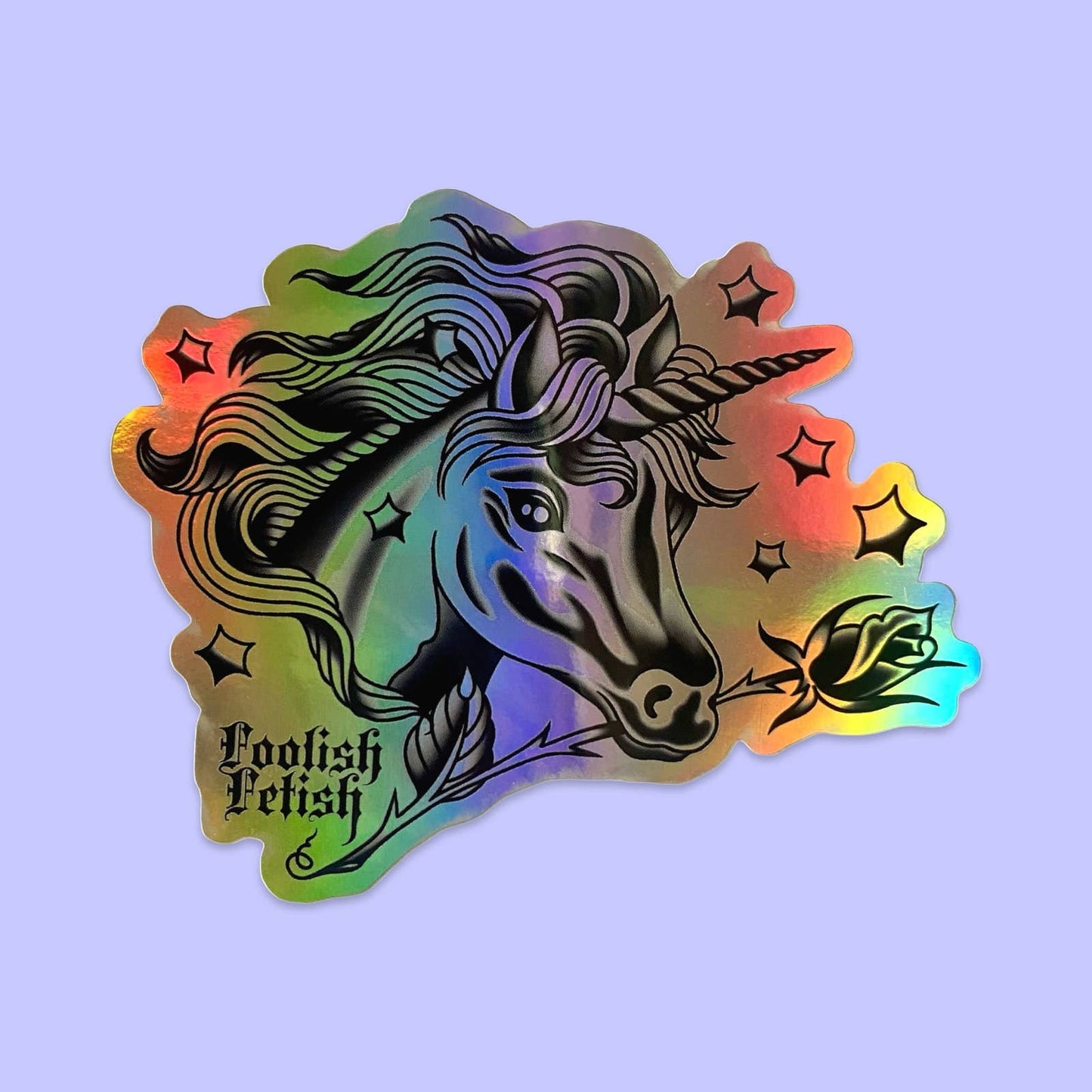 Foolish Fetish • Holographic Unicorn Sticker
