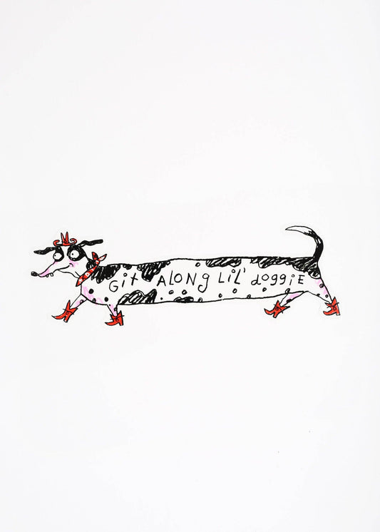 Gentle Thrills • Git Along Doggie Bumper Sticker