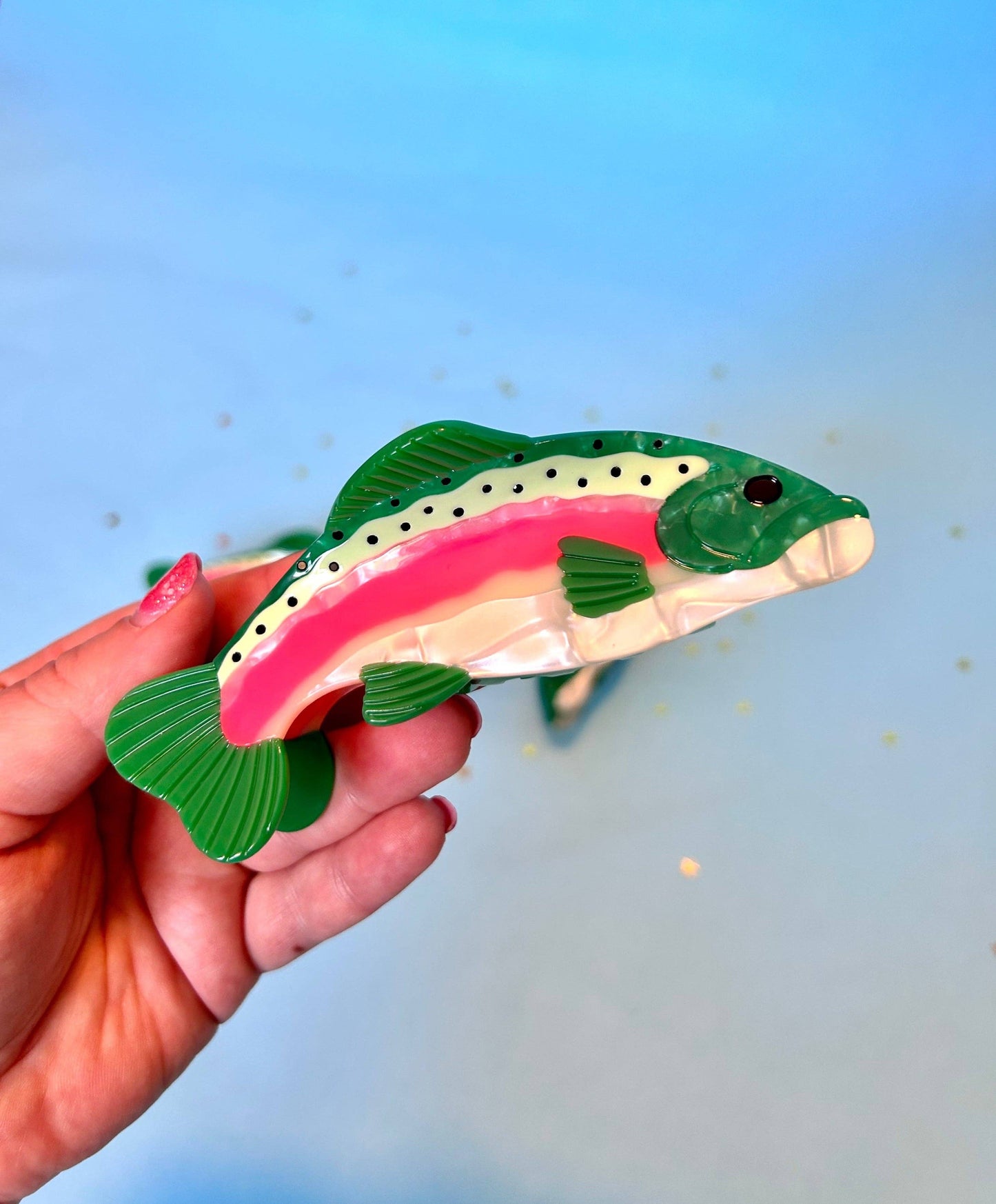 The Peach Fuzz • Rainbow Trout Hair Claw