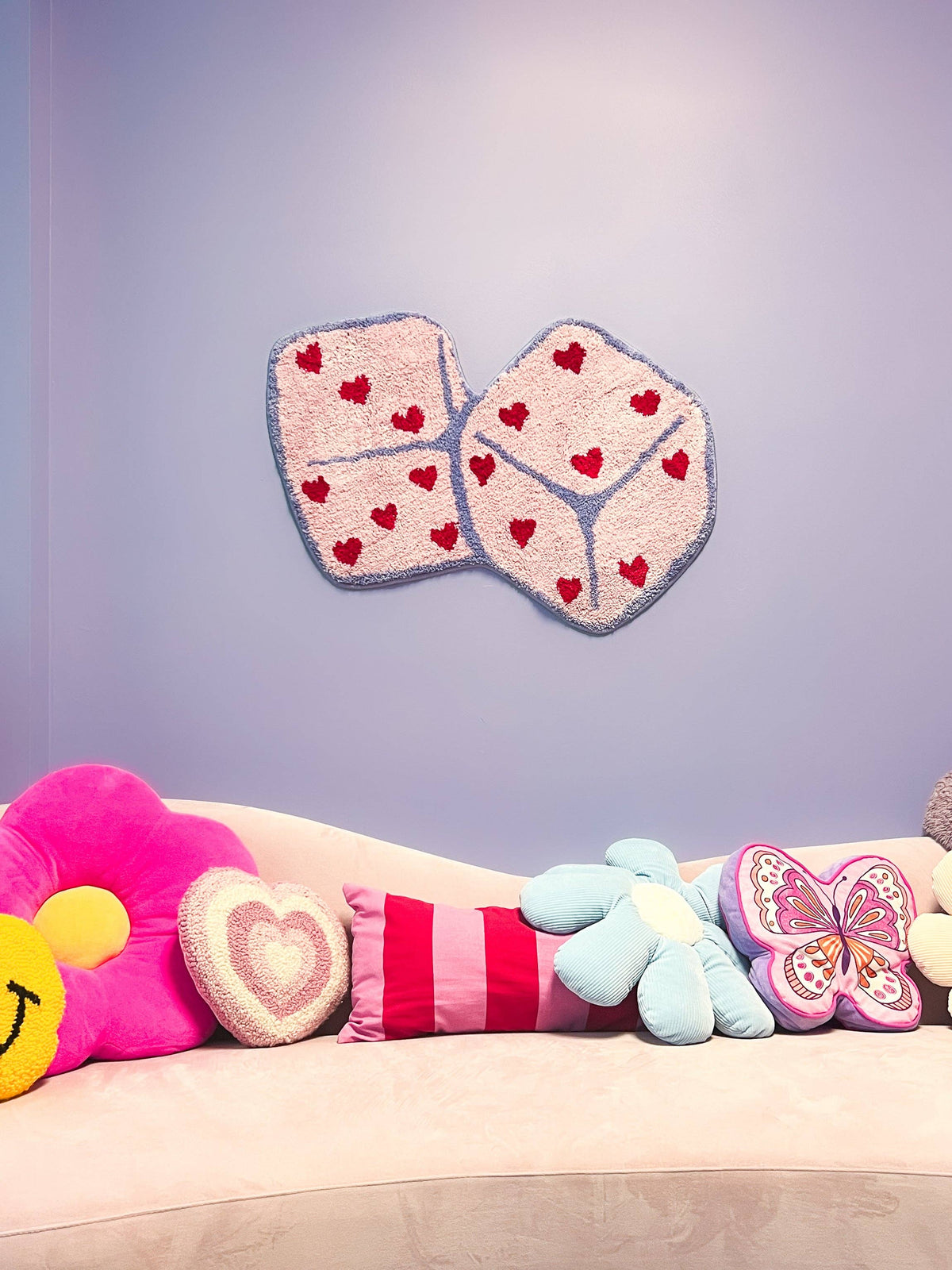 A Shop of Things • Pink Dice with Hearts Rug