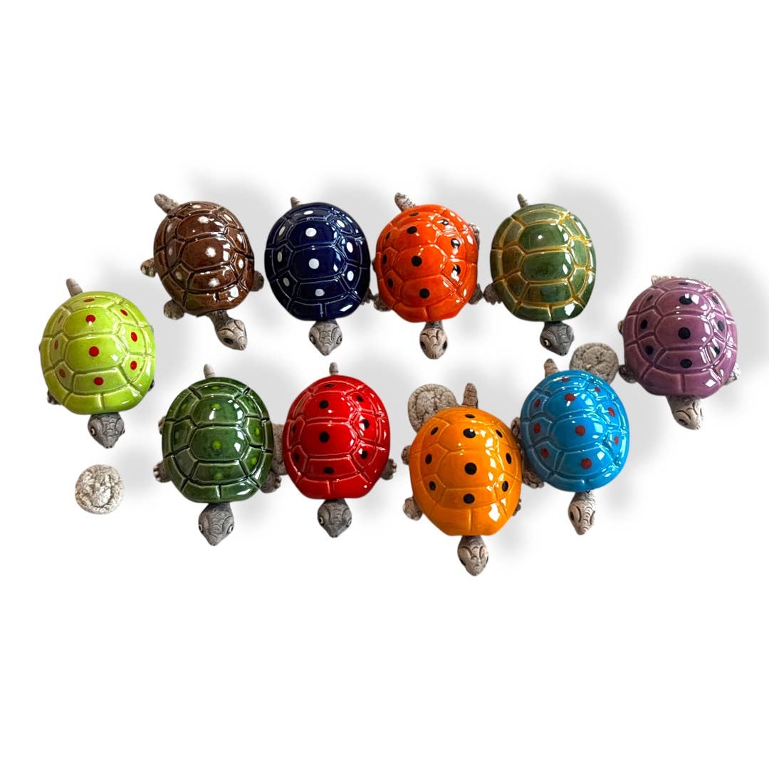 Moving Ceramic Handmade Clay Turtle Figurine