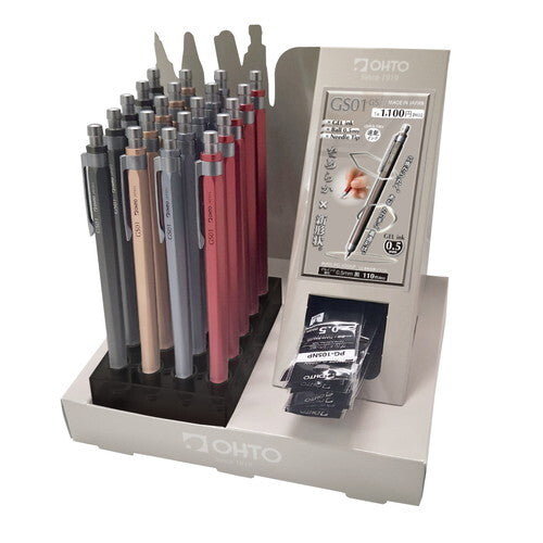 Ohto • Gel Ink 0.5mm Needle Tip Retractable Pen, 3 Colors + Refill, Imported Japan