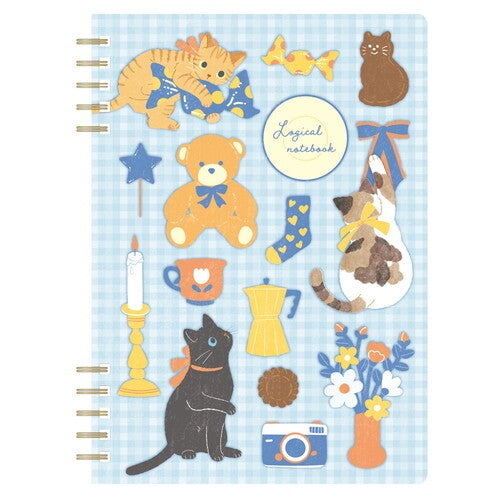 Nakabayashi • Kitty Cat Spiral W-Notebooks, Imported Japan