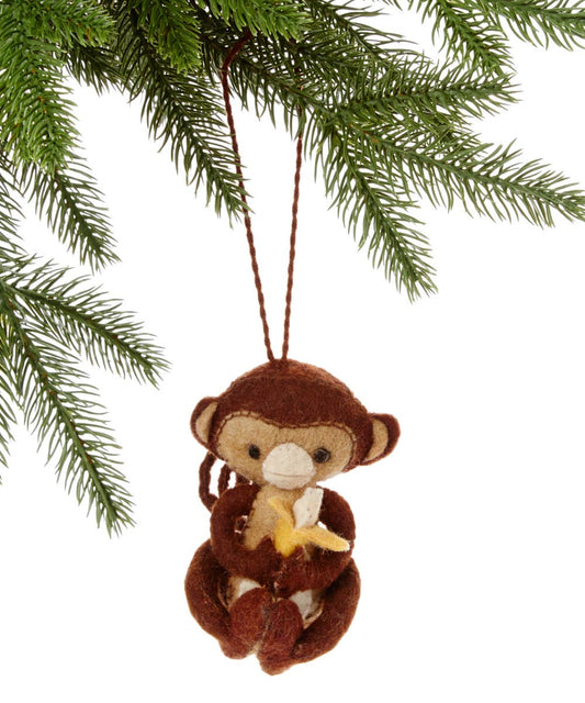 Felt Monkey Holiday Ornament
