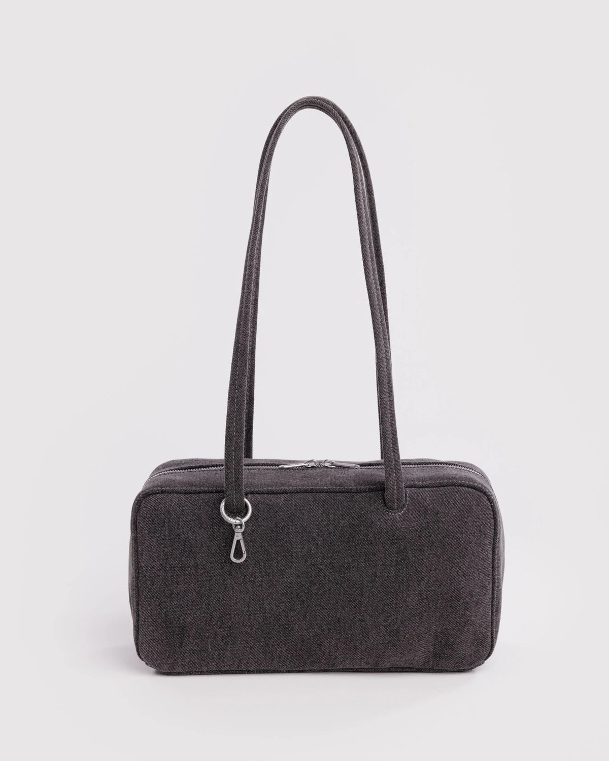 BAGGU • “Washed Black Denim” Denim Bowler Bag