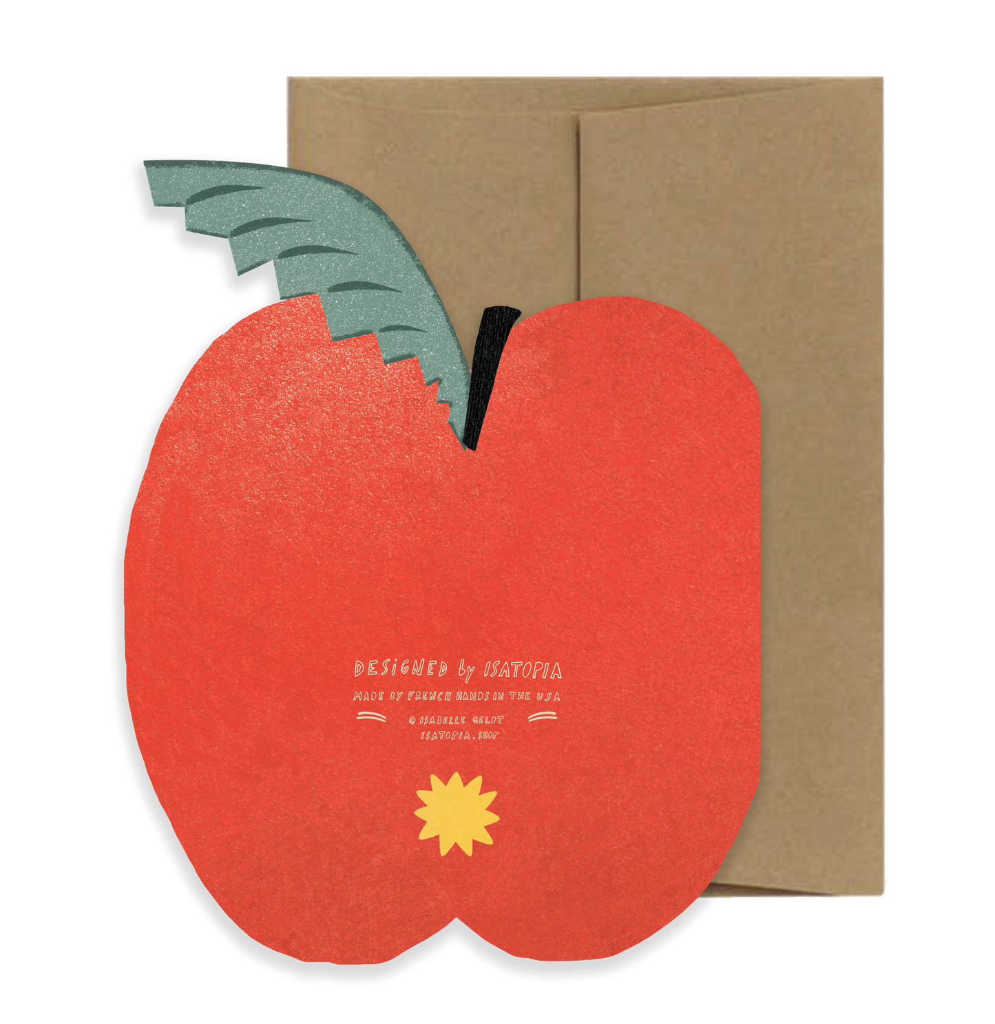 Apple, Die-Cut Blank Greeting Card