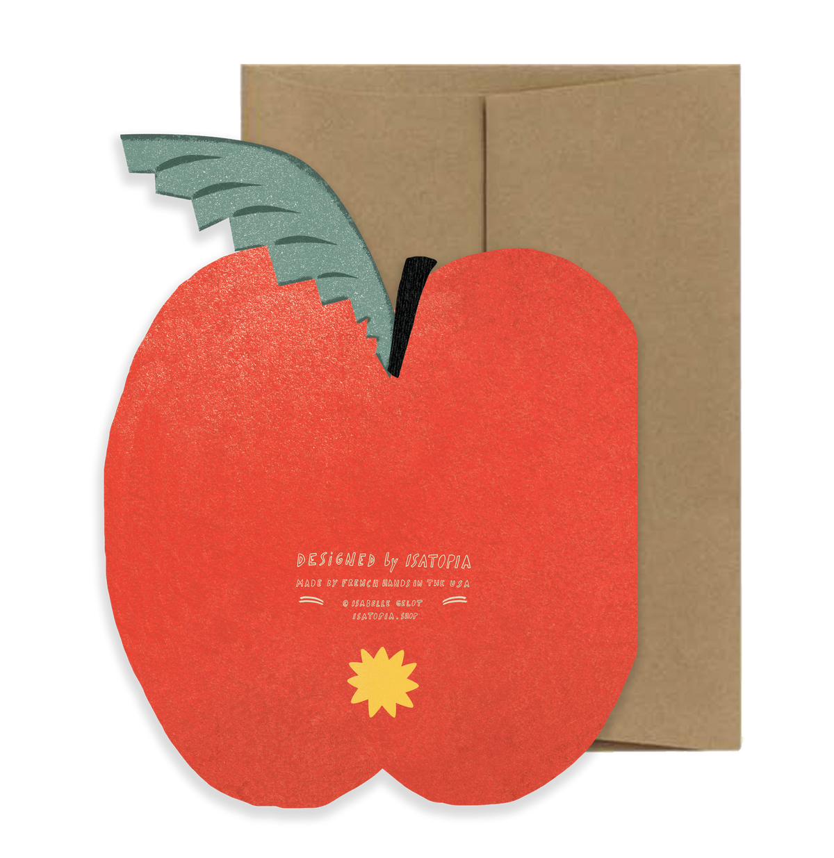 Apple, Die-Cut Blank Greeting Card