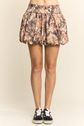 Plus Size, Forest Camo Bubble Mini Skirt