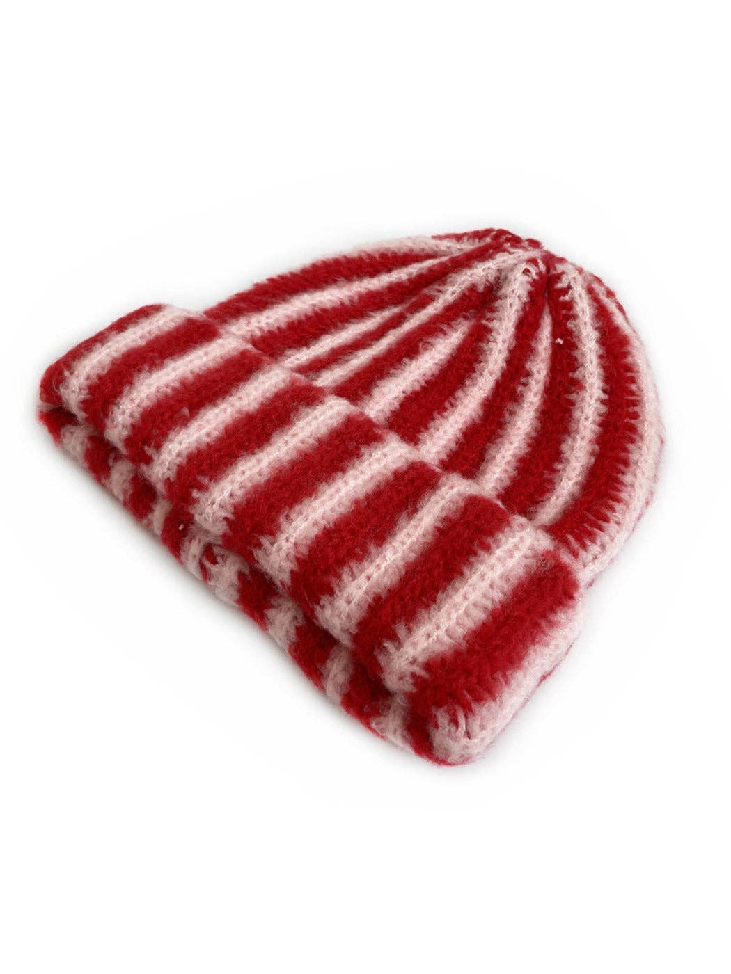 Color-block Striped Cuffed Knitted Beanie