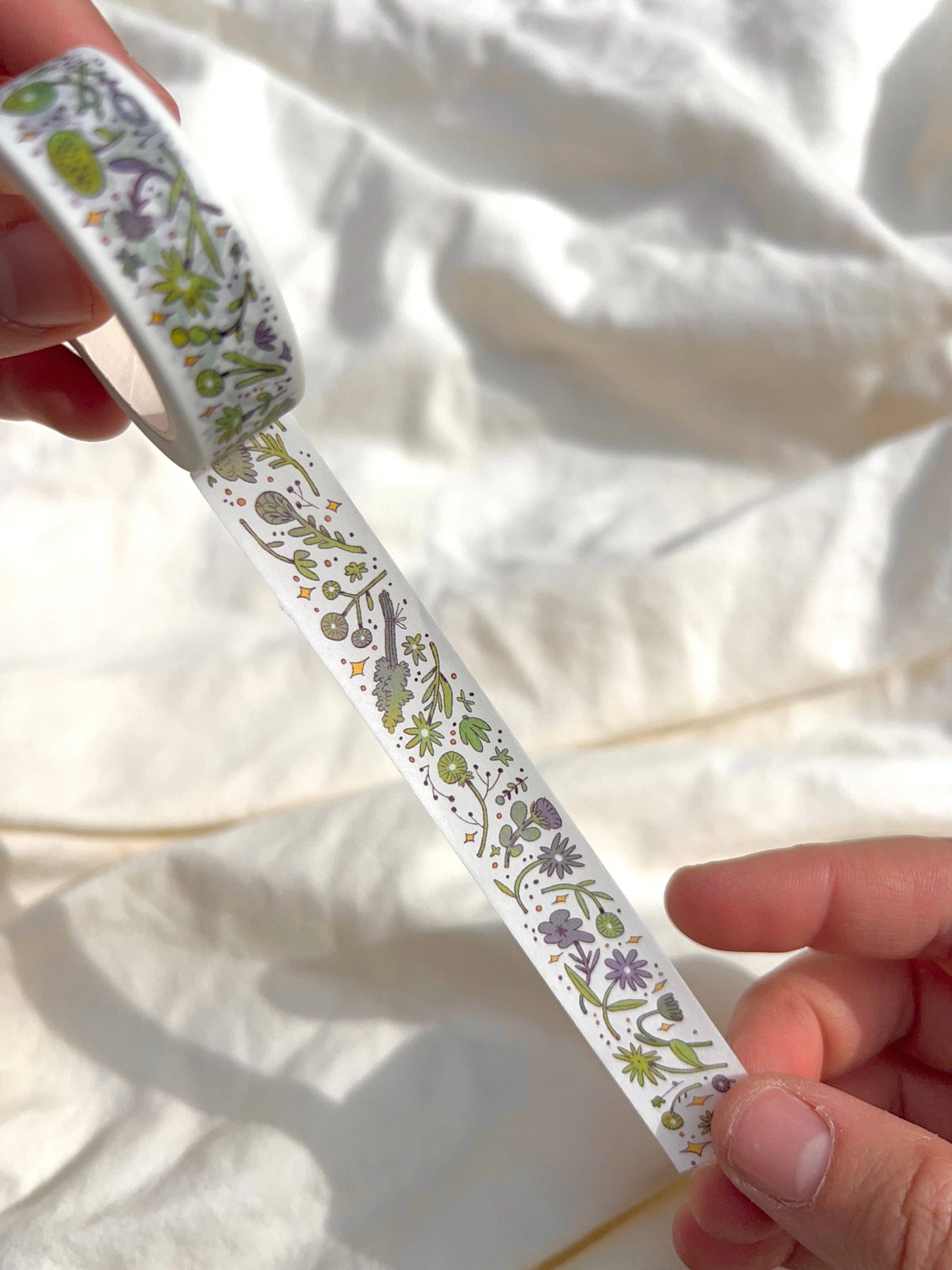 Natalie Anderson • Green and Purple Sleepy Flowers Washi Tape