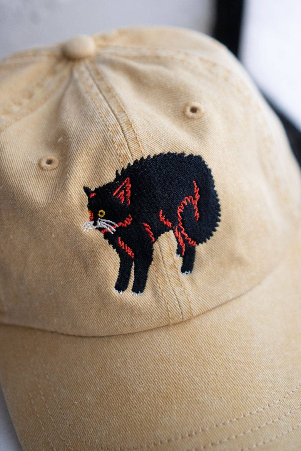 Stay Home Club • Scaredy Cat Hat | Black Cat Embroidered Dad Hat