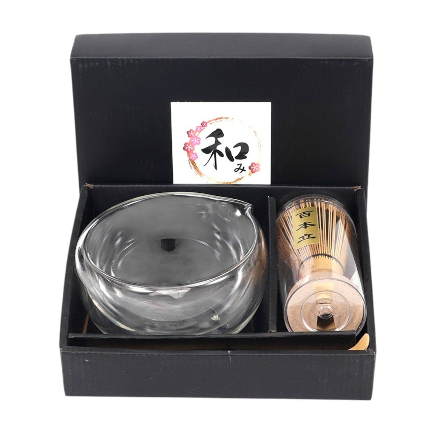 Matcha Set, 16oz Double Wall Glass Matcha Latte Bowl with Whisk and Scoop
