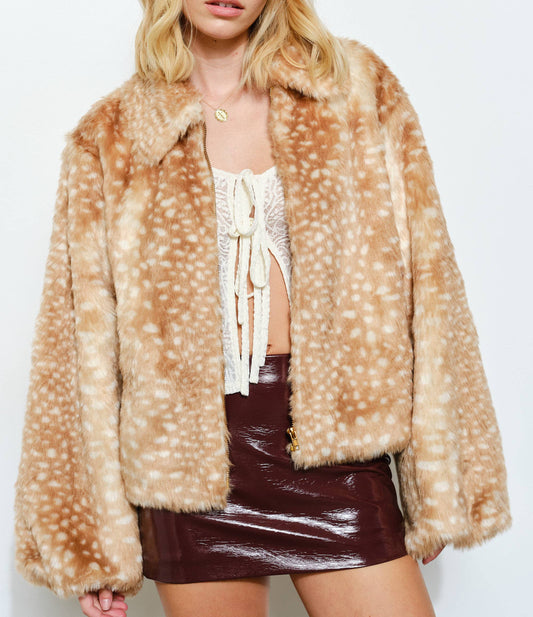 Pretty Garbage • Fawn Faux Fur Coat Jacket
