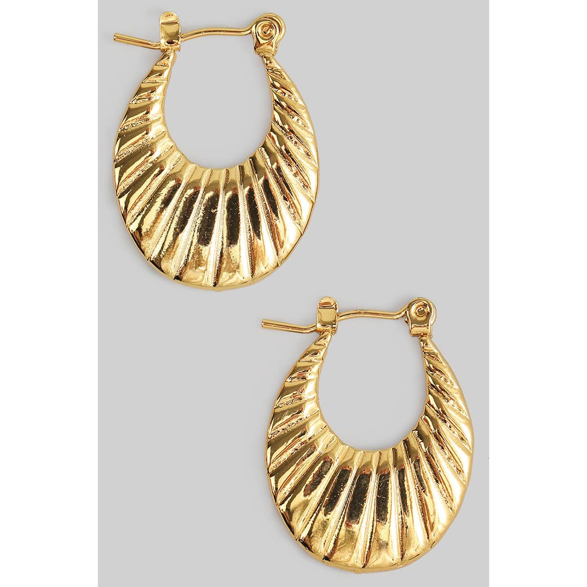 Art Deco Stainless Steel Hinge Hoops