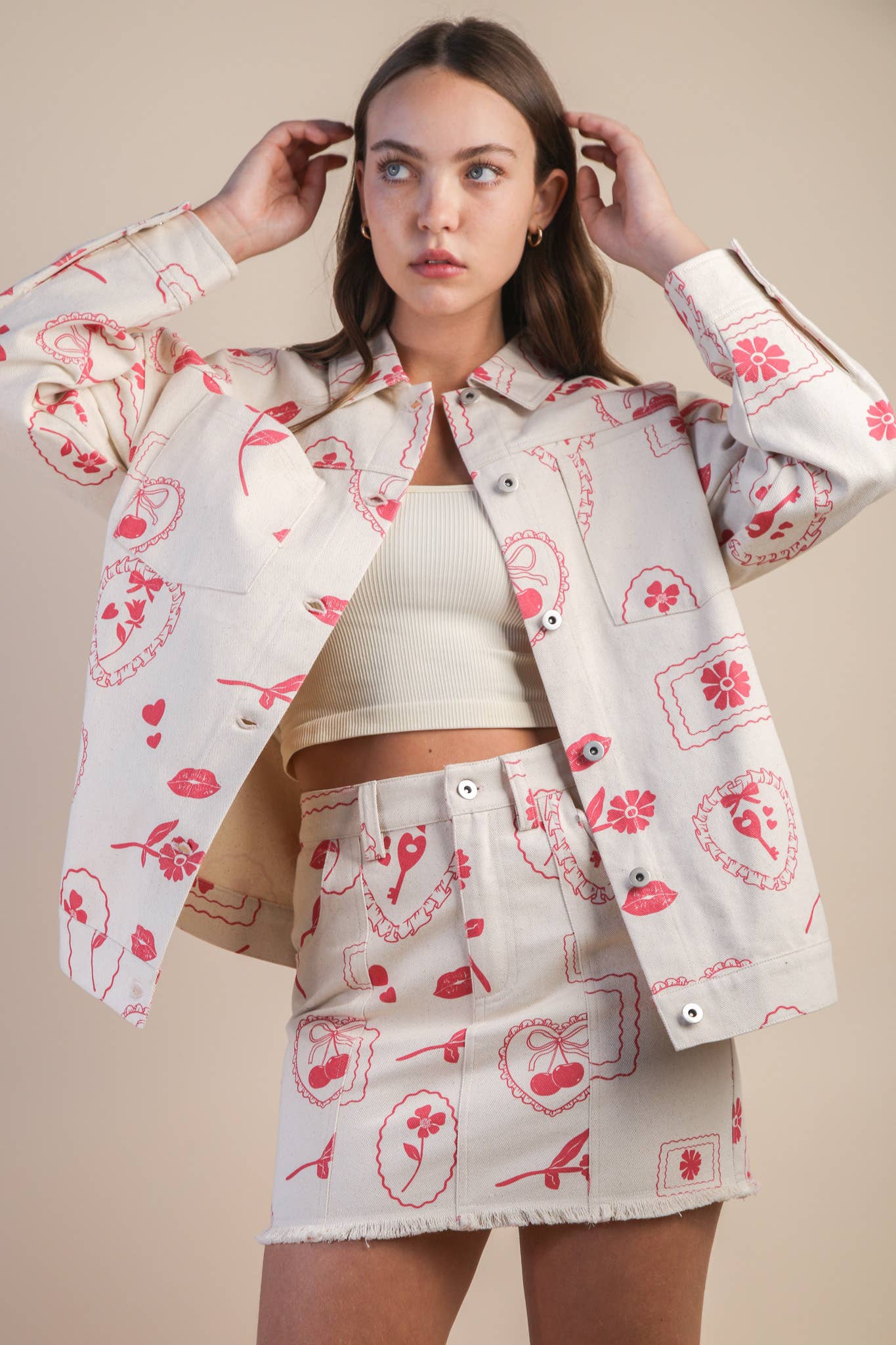 Very J • Valentine’s Oversized Graphic Jacket Shacket