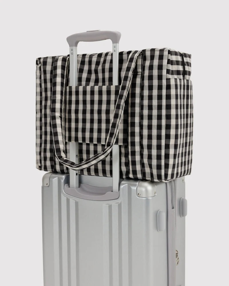 BAGGU • “Black And Cream Gingham ” Small Cloud Carry-On