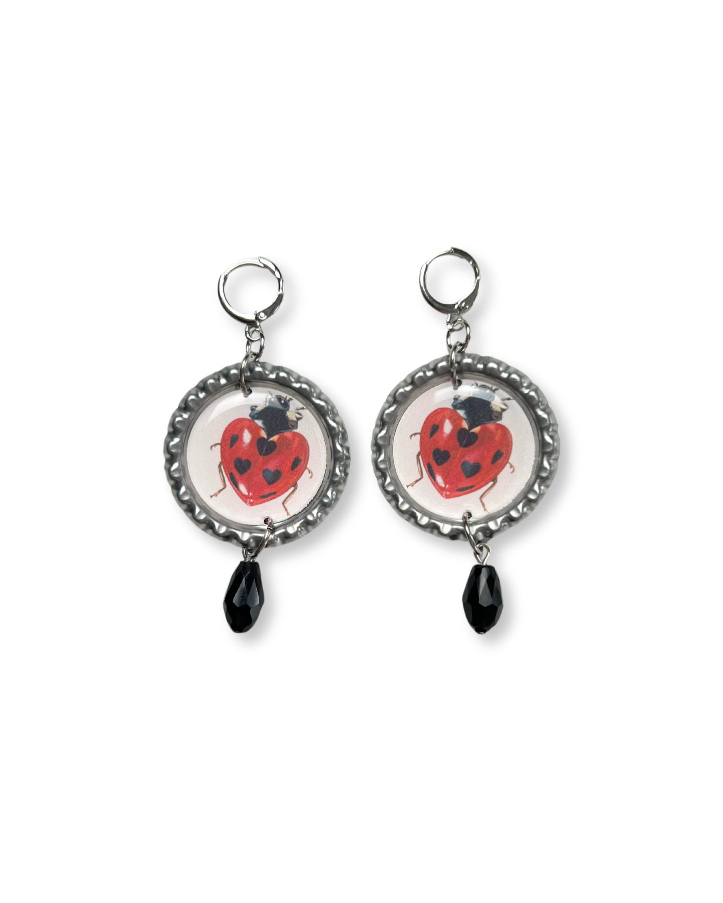 Painted Lady • Ladybug Dangle Earrings