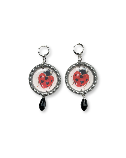 Painted Lady • Ladybug Dangle Earrings