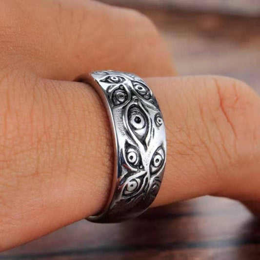 Demon Eyes Ring Alloy Geometric, Size 13