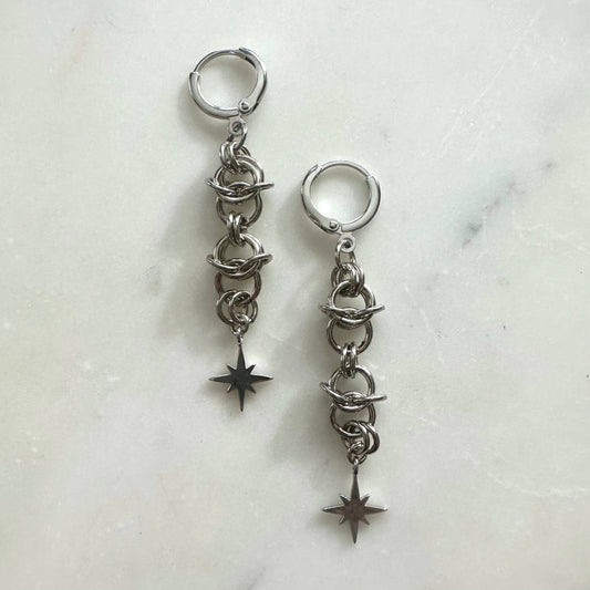 Foolish Fetish • Cosmic Starburst Chainmail Earrings