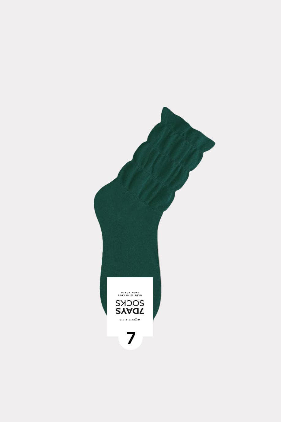 7DAYSSOCKS • Women's Crew Daily Non Binding Shirring Solid Socks