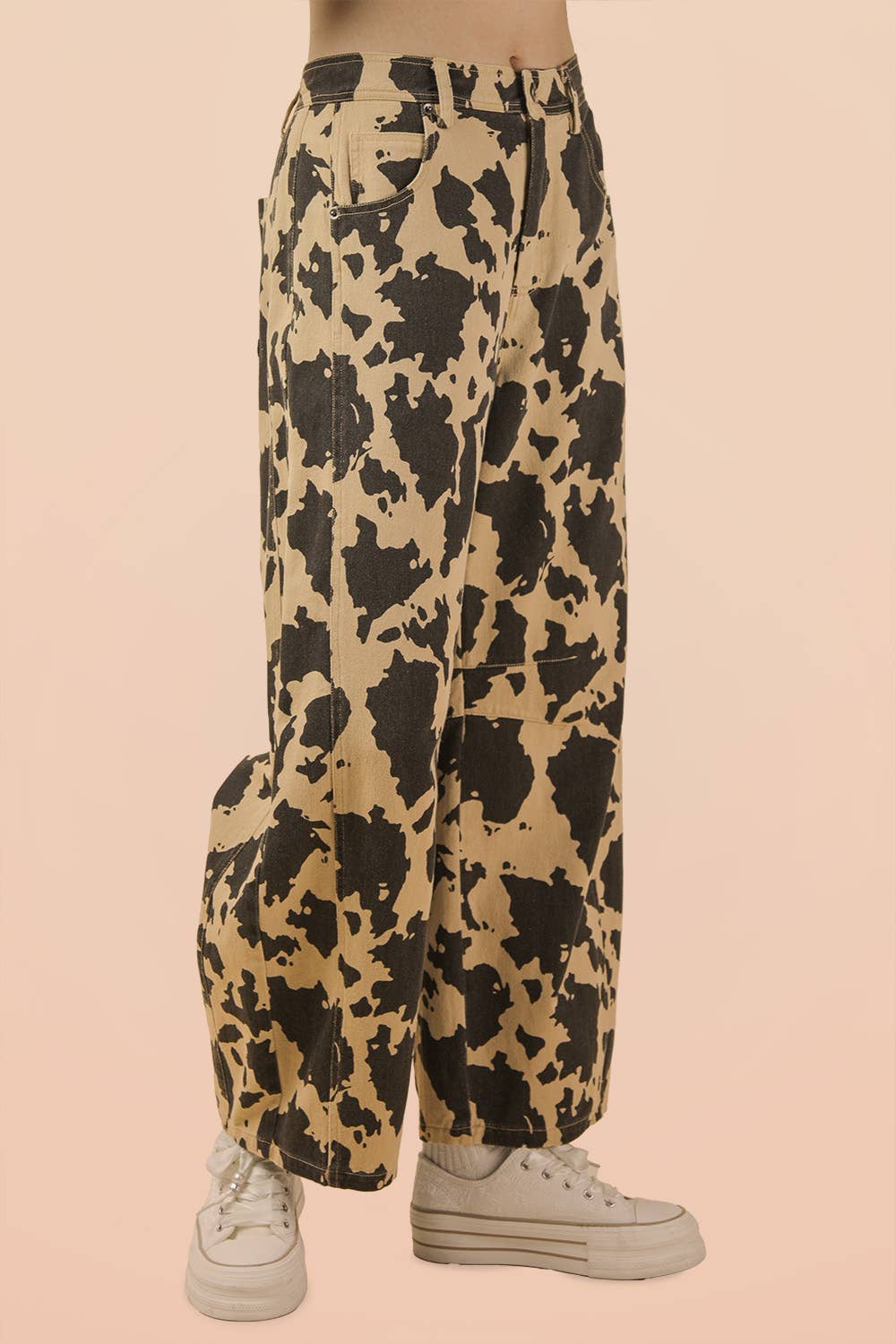 Very J • Taupe Cow Barrel Bottom Pants