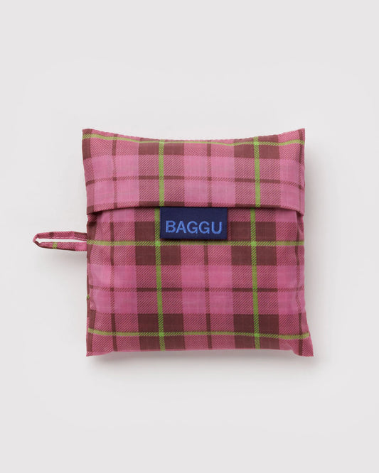 BAGGU • “Azalea Pink Tartan” Standard Baggu