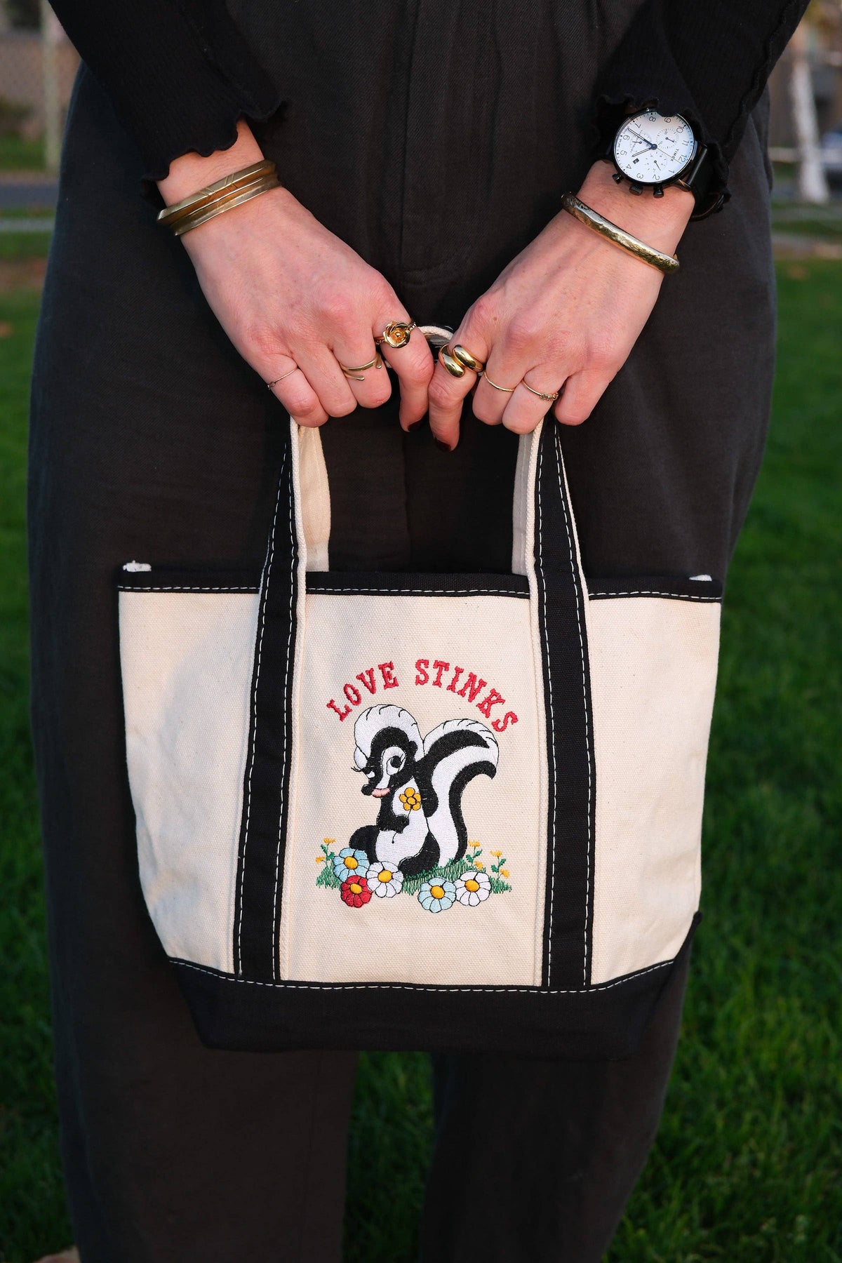 Patch Ya Later • Love Stinks mini Canvas Tote Bag