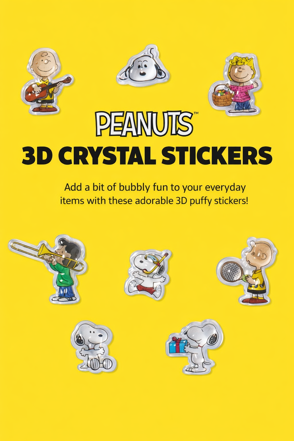 PEANUTS 3D Crystal Sticker – BonBon Drop Snoopy