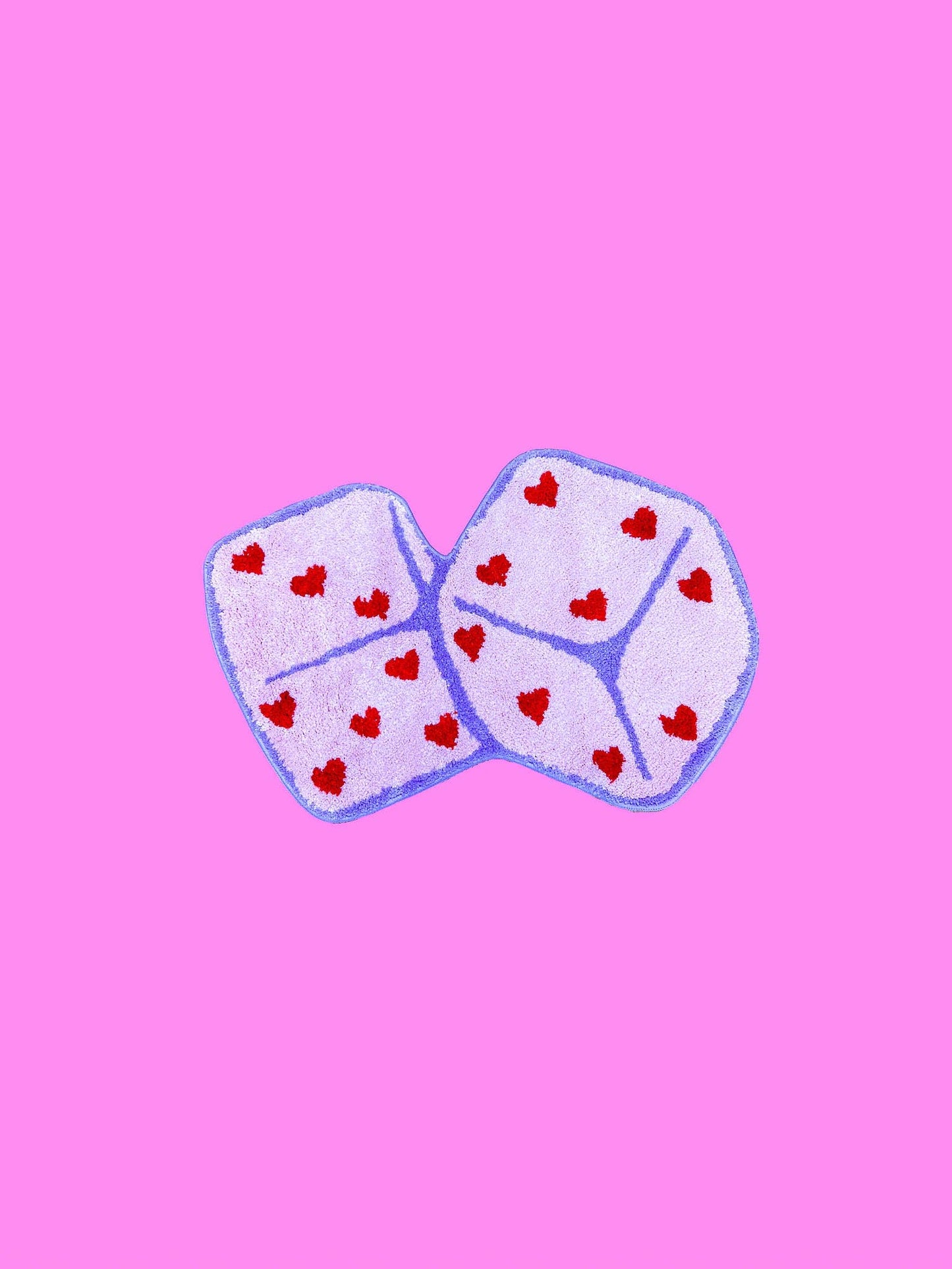 A Shop of Things • Pink Dice with Hearts Rug