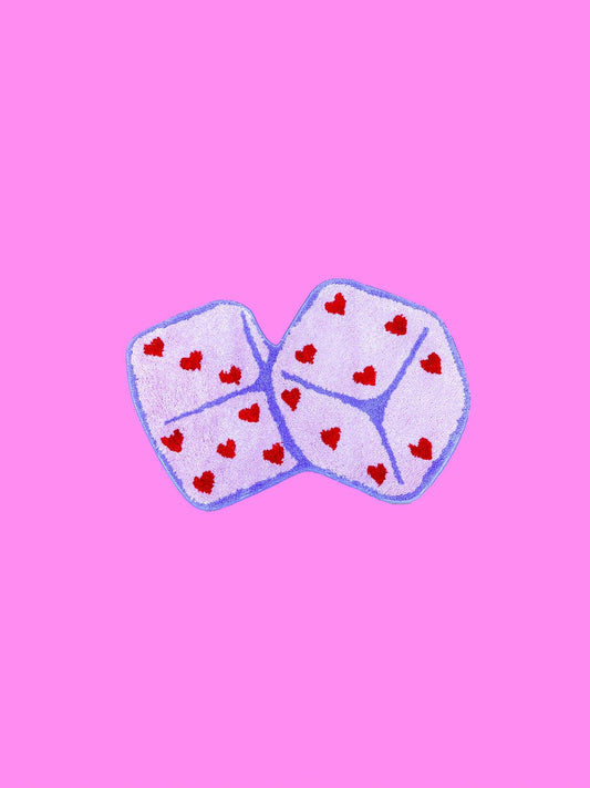A Shop of Things • Pink Dice with Hearts Rug