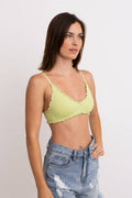 SALE • Seamless Lettuce Edge Bow Tie Triangle Bralette