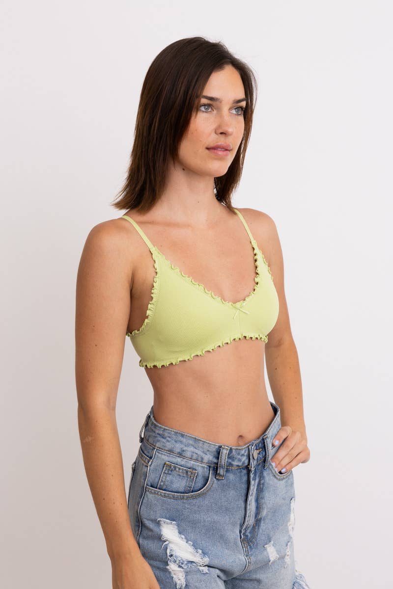 Seamless Lettuce Edge Bow Tie Triangle Bralette
