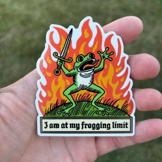 “I am at My Frogging Limit” Vinyl Sticker