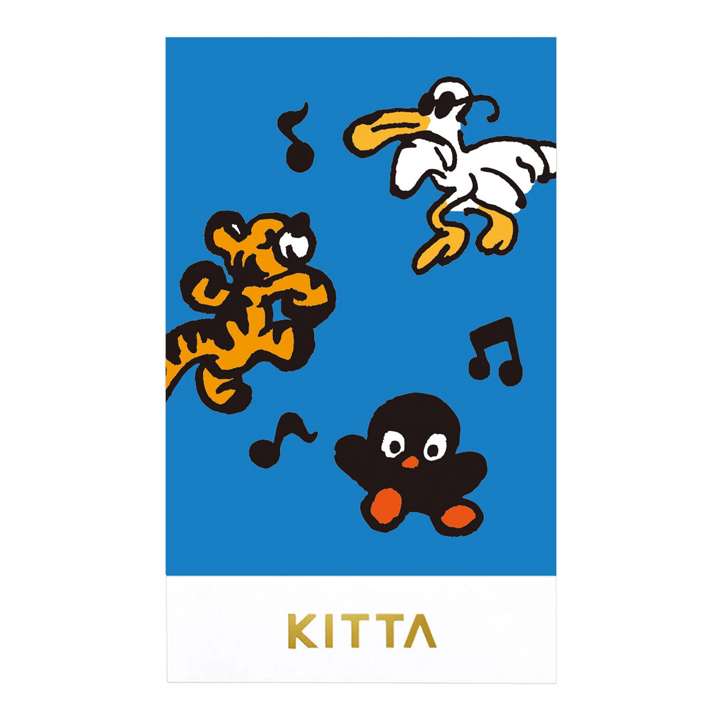 Silly Animals Washi Tape Asymmetrical Strips, Imported Japan