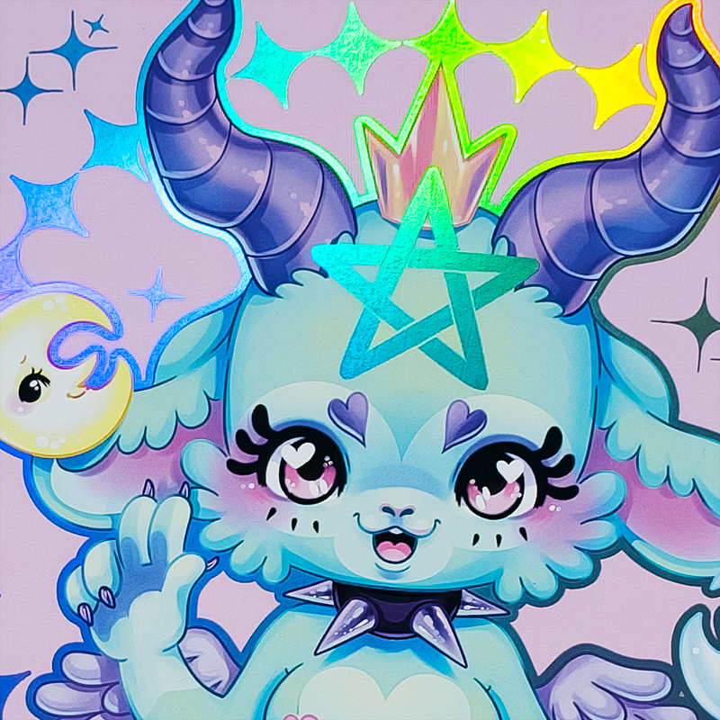Artetak • Rainbow Foil Baphomet 11" X 14"Print