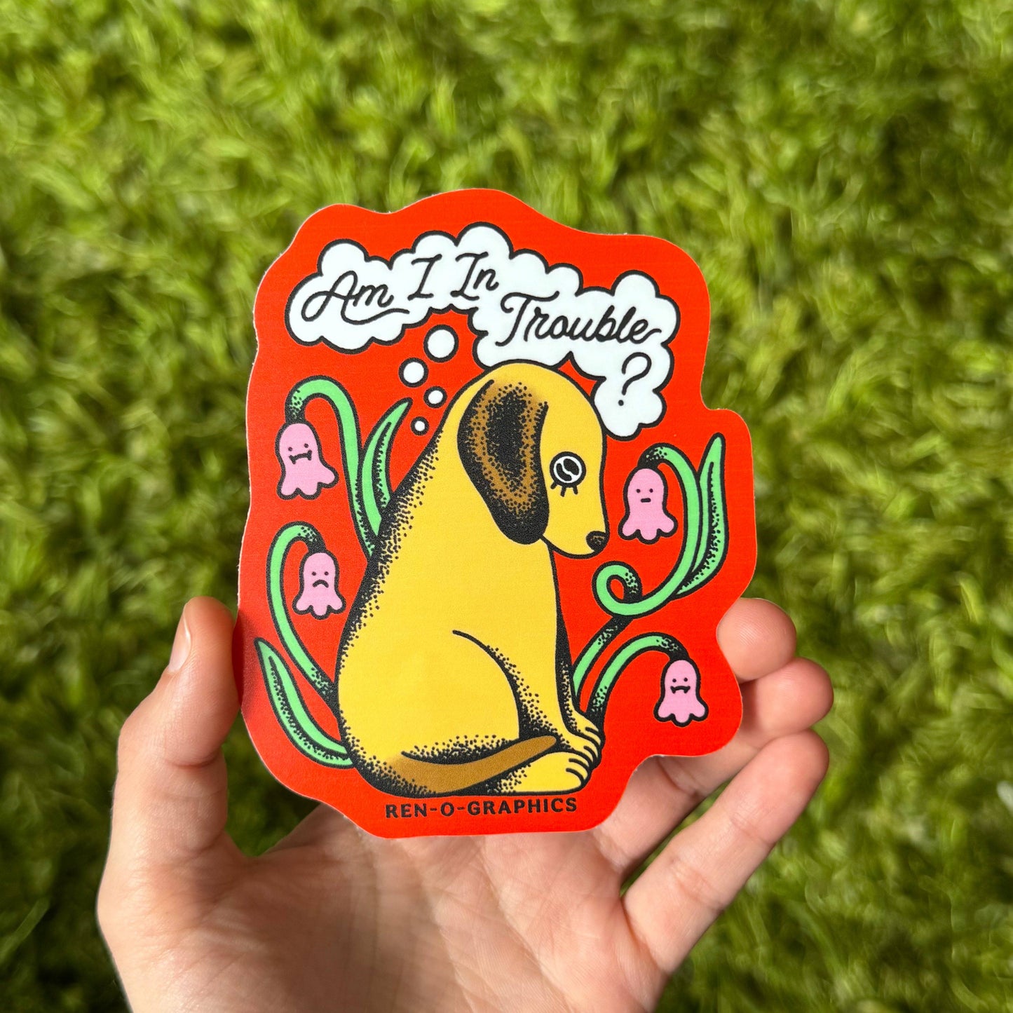 Ren-O-Graphics • DOG TROUBLE STICKER
