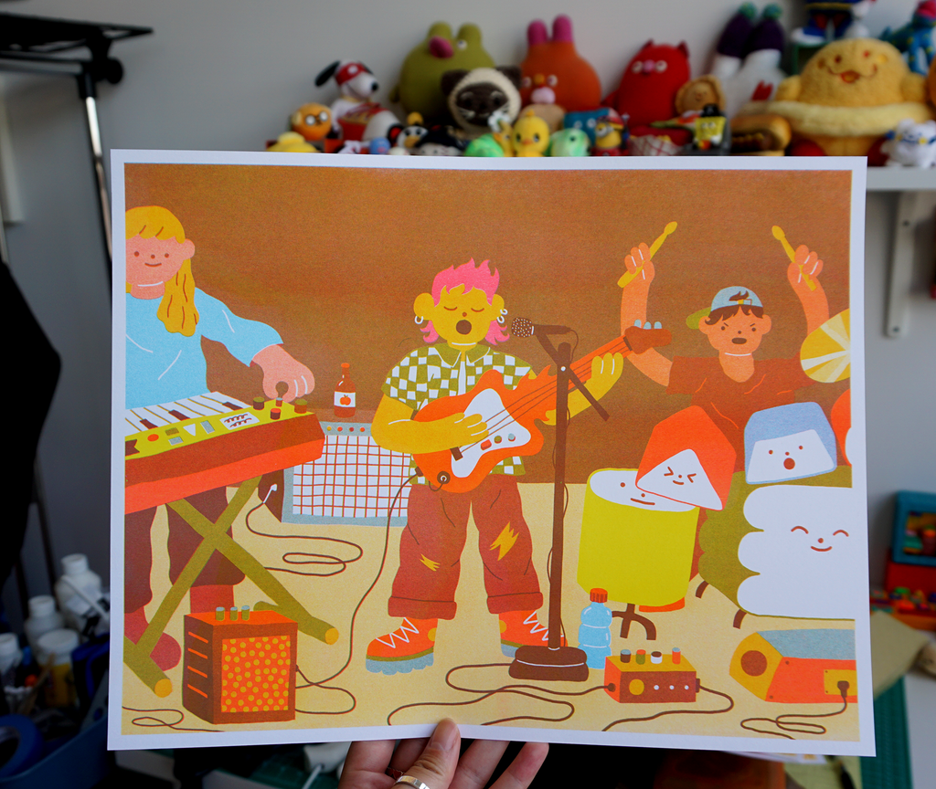 Mango Town • 14" X 11" Band Riso Print