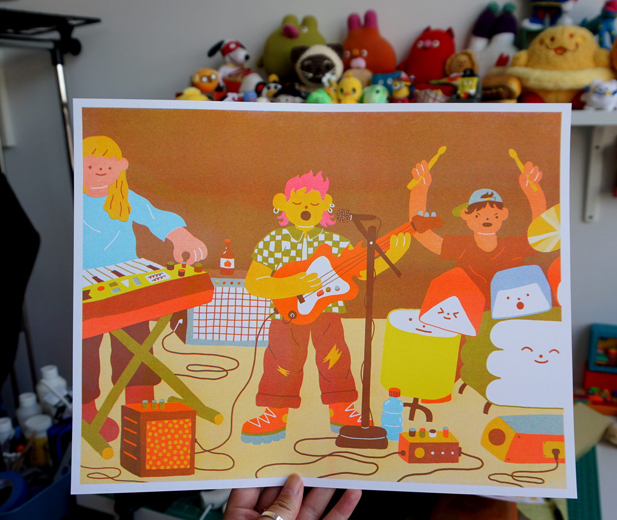 Mango Town • 14" X 11" Band Riso Print