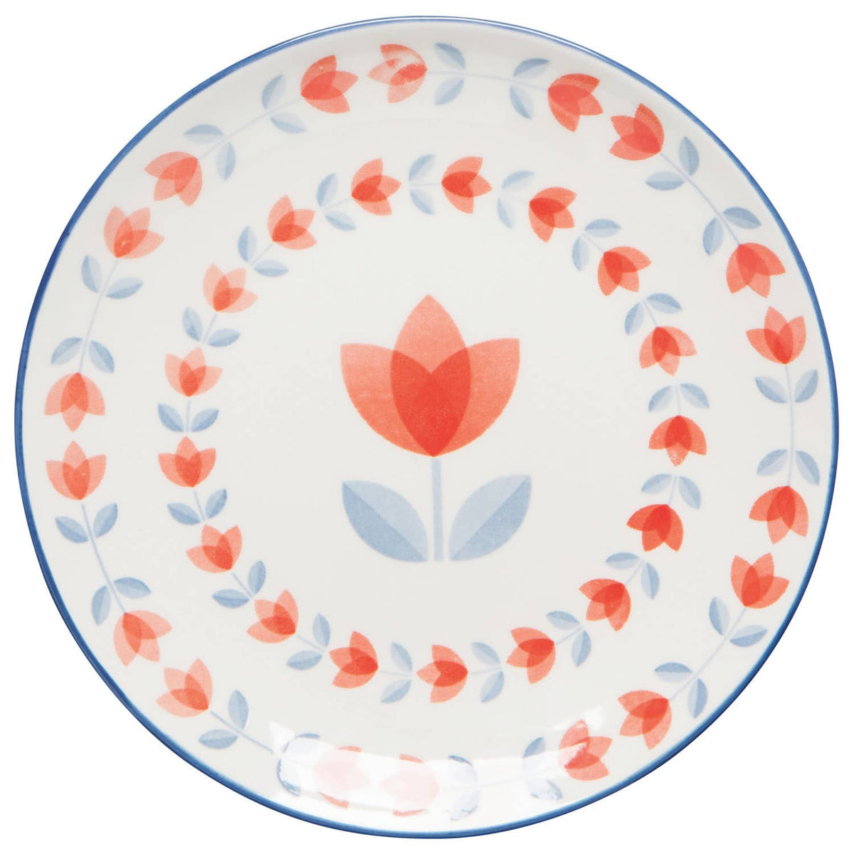 SALE • Red Tulip Stamped Appetizer Plate 6 inch